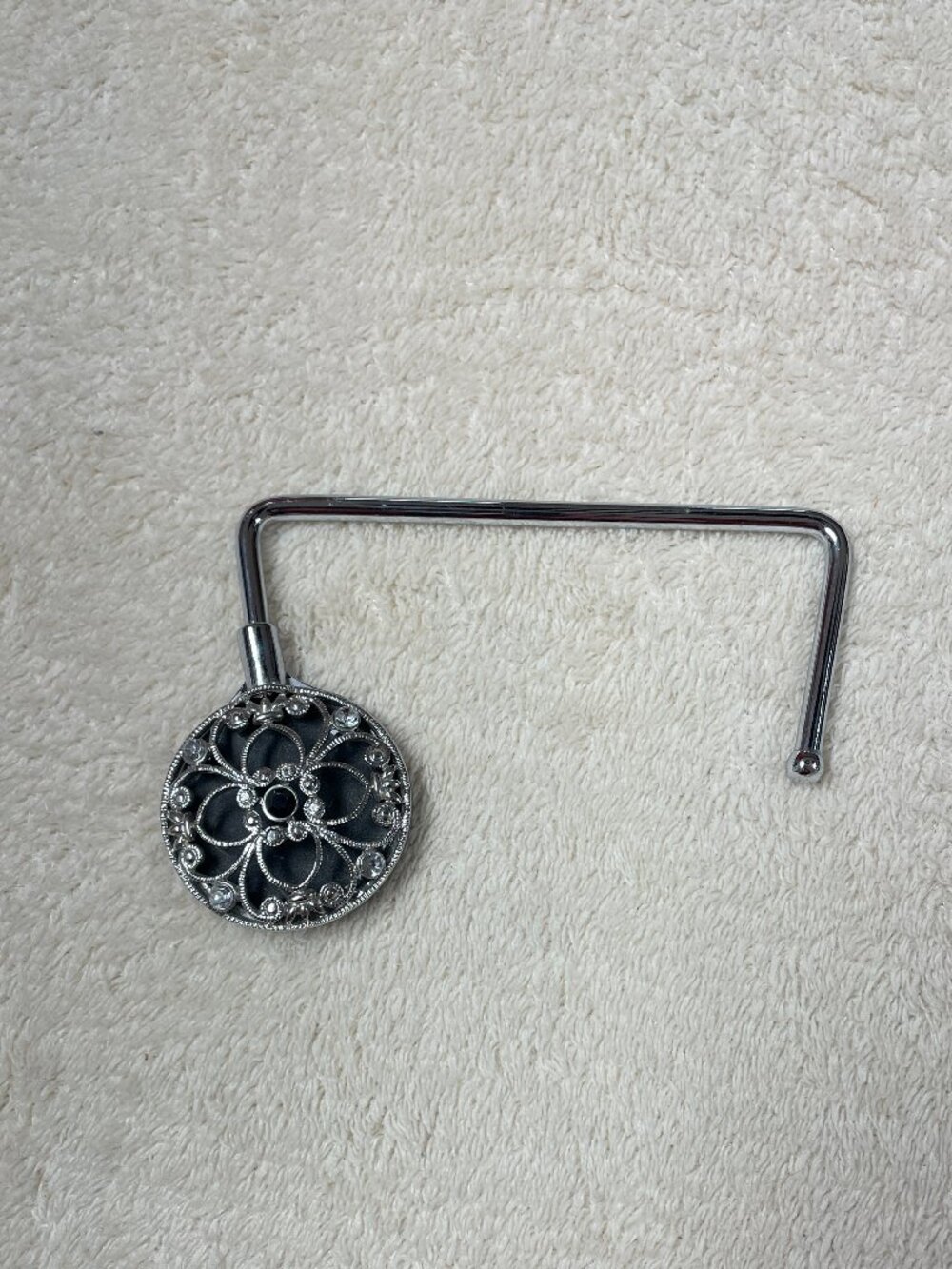 Lot of 5 Purse Hangers - 1 Silver, well-functioning + 4 dollar store cheapies!